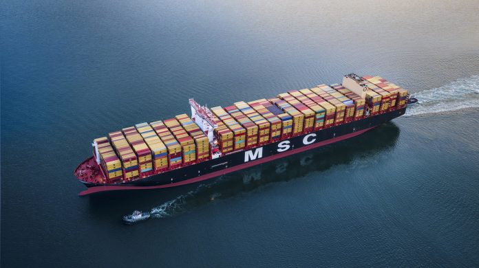 MSC Nela (built 2019), 23 656 TEU at Port of Long Beach CA